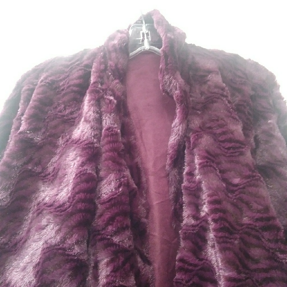 Purple and black tiger striped cape